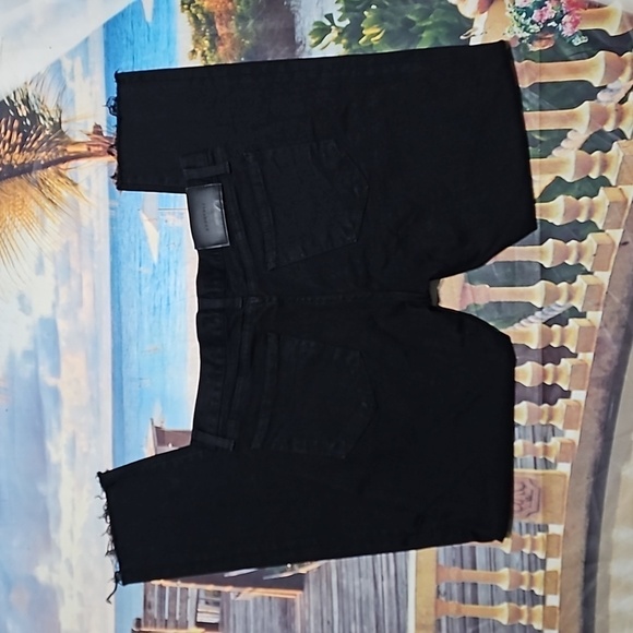 Otherfit Distressed Raw Hem Black Skinny Jeans Size 2 - Picture 6 of 7